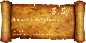 Barcza Szíriusz névjegykártya